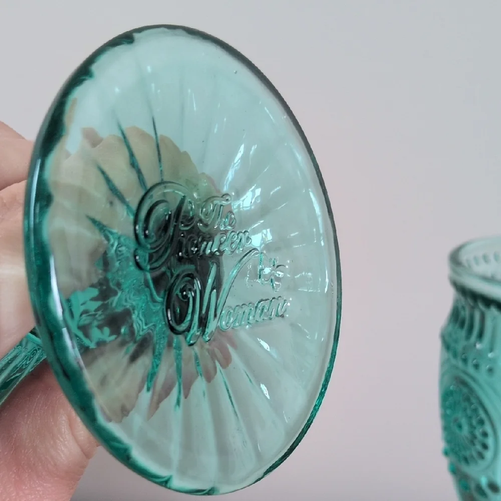 Pioneer Woman Turquoise/Teal Goblets Set - Picture 2 of 3